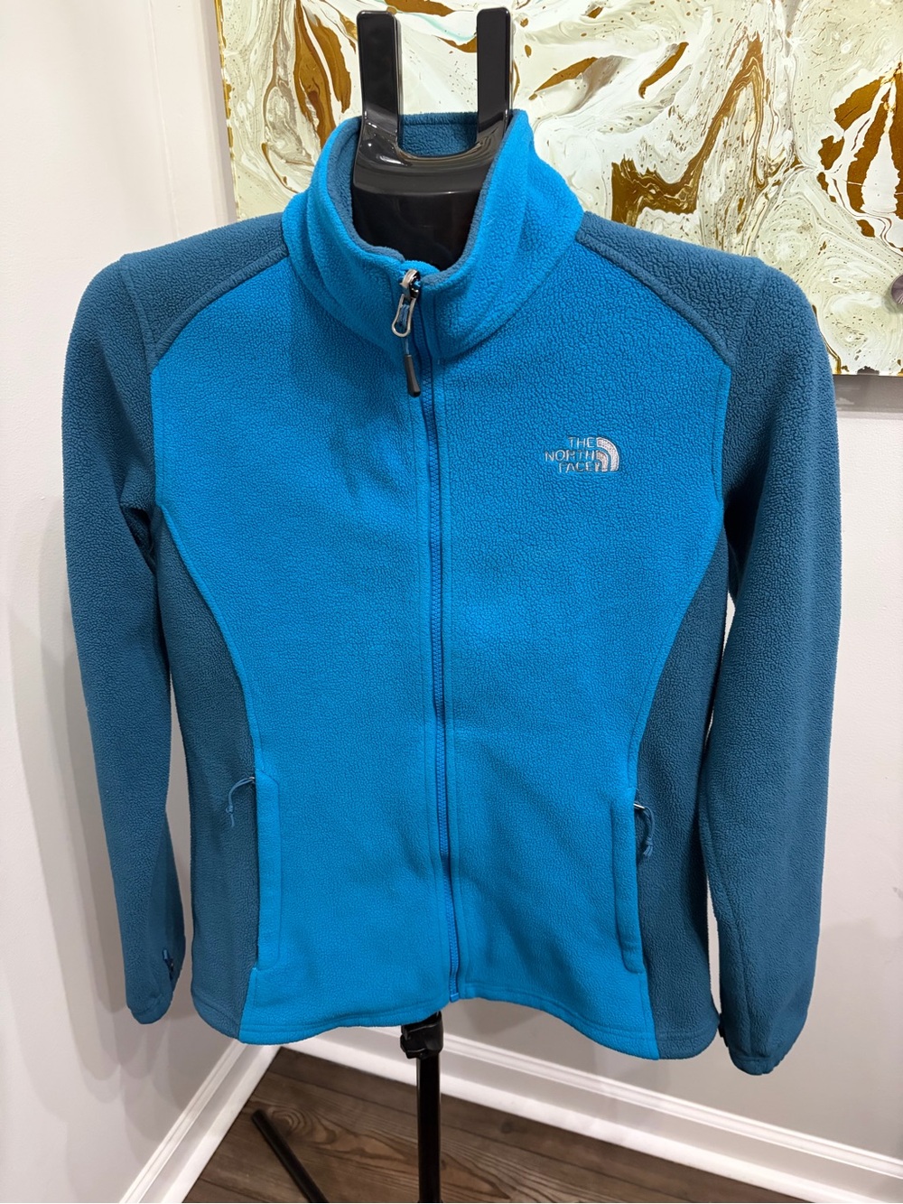 The North Face Two-Tone Blue Full-Zip Fleece Jacket Women’s Medium